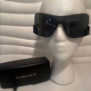 Versace Black Shield Visor Sunglasses